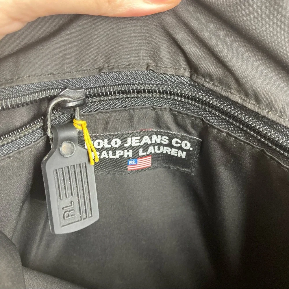 Polo Jeans Ralph Lauren Nylon Messenger Bag Navy Blue Ajustable Strap 14x10
